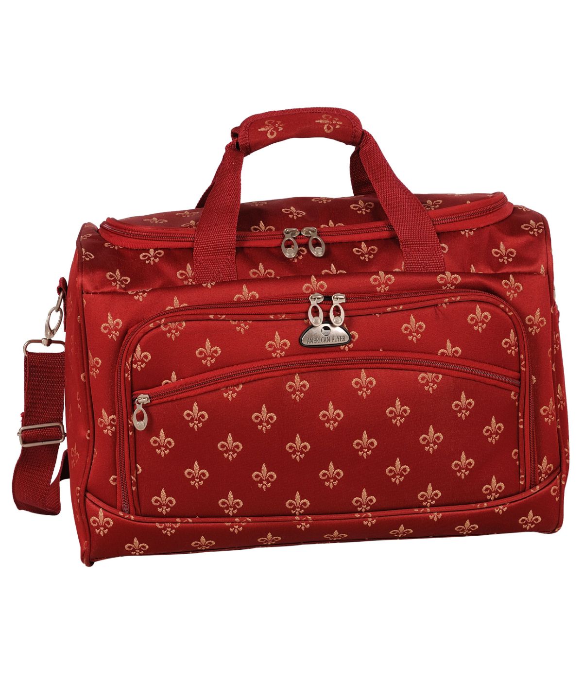  American Flyer Fleur De Lis 5-Piece Spinner Luggage Set - Red - Bonton