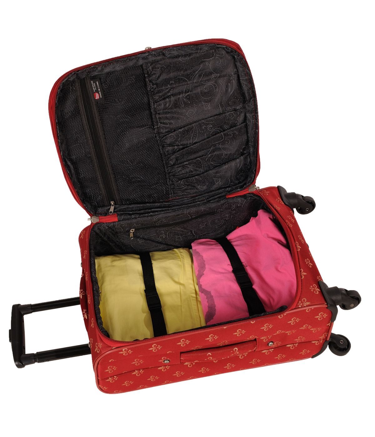  American Flyer Fleur De Lis 5-Piece Spinner Luggage Set - Red - Bonton