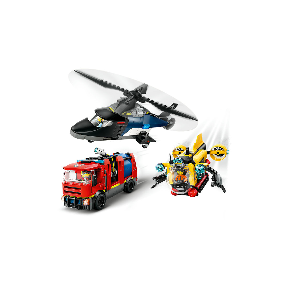  LEGO LEGO® City Helicopter, Fire Truck & Submarine Remix Toy Building Set 60462 - LEGO City - Bonton