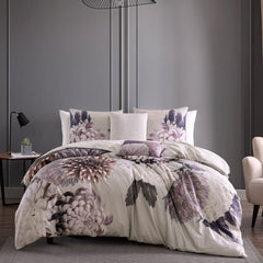 Bloom Purple 100% Cotton 5-Piece Reversible Comforter Set