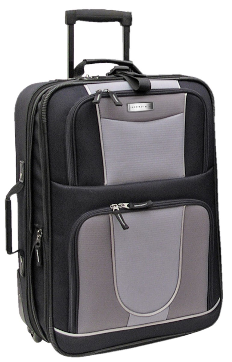  Geoffrey Beene Geoffrey Beene 21” Carry-on Luggage, Black W/ Grey - Default Title - Bonton