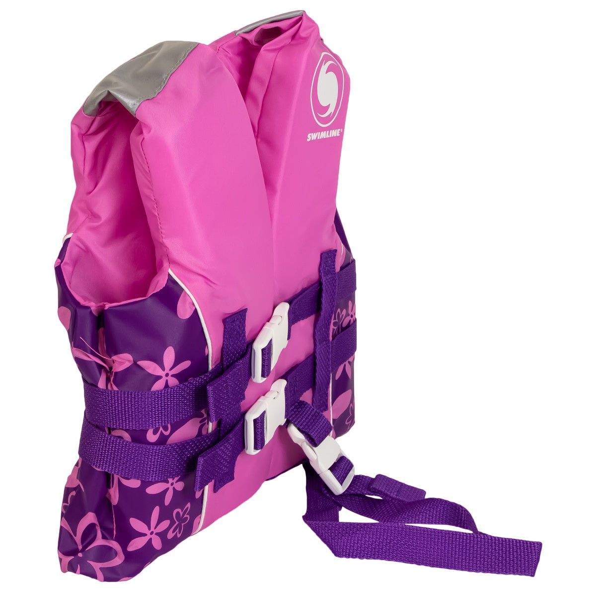 Swim Central Pink and Purple Floral Child Life Jacket Vest With Handle - Up to 50lbs - Default Title - Bonton