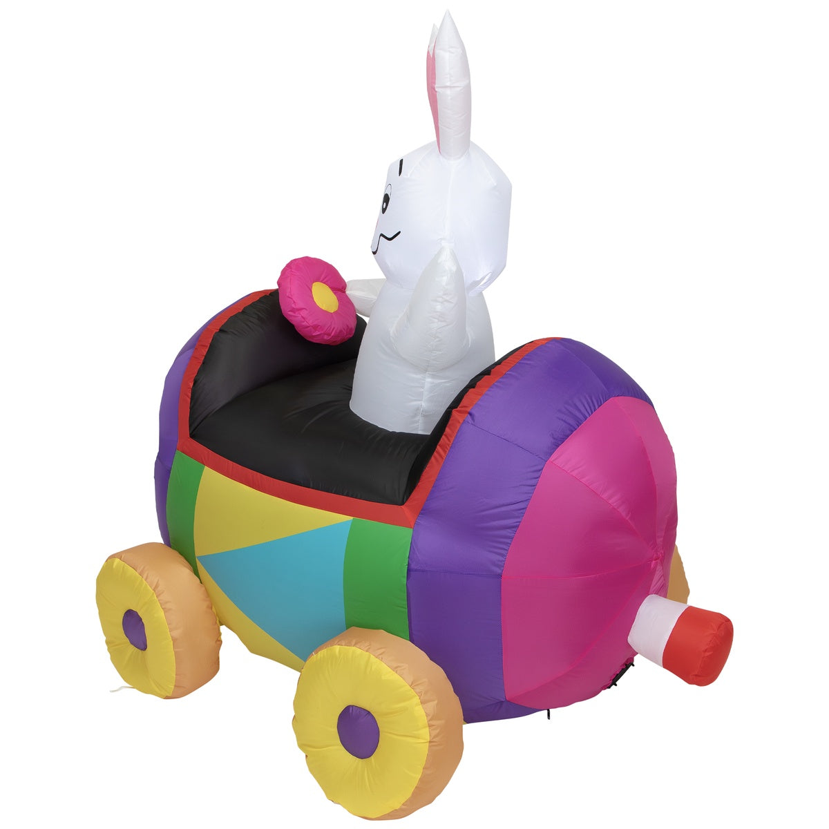  Northlight Inflatable Lighted Easter Bunny With Egg Car Outdoor Decoration - 4' - Default Title - Bonton