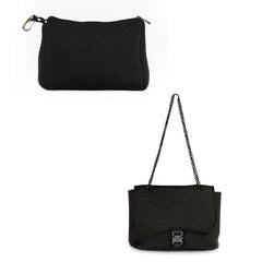 Pouch + Flap Crossbody - Black