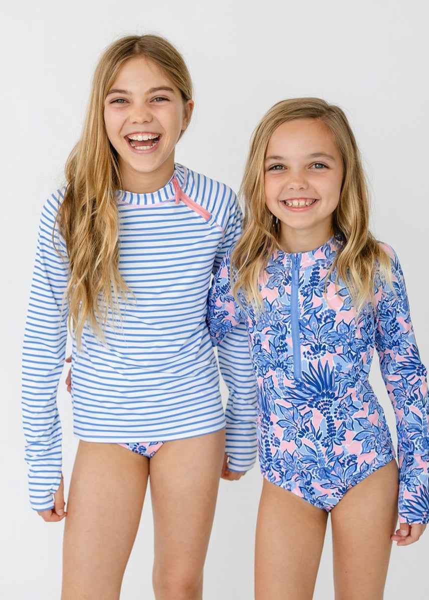  Cabana Life Girls Palm Beach Long Sleeve One-Piece - 4 - Bonton