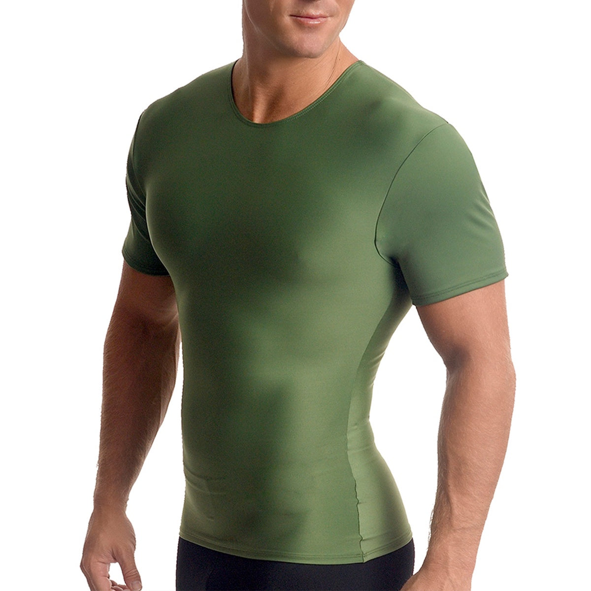  InstantFigure Insta Slim Big and Tall Activewear Compression Crew Neck TA0001BT - Gunmetal - Bonton