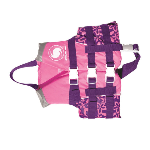 Pink and Purple Floral Swimming Pool Vest Life Jacket - Up to 90lbs