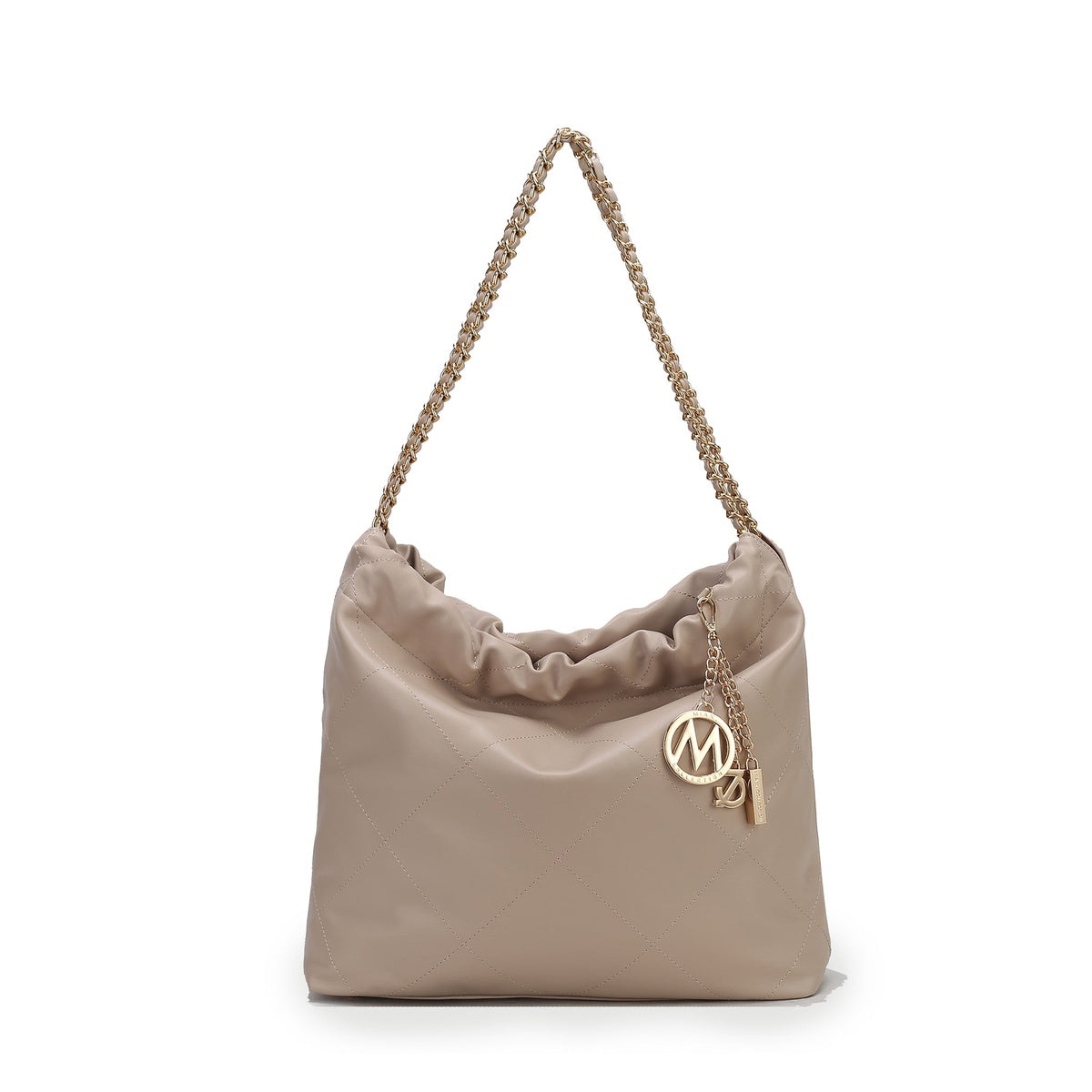  MKF Collection Celestine Quilted Shoulder Bag - Beige - Bonton