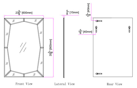 Queen Etched Beveled Bathroom/Vanity Mirror
