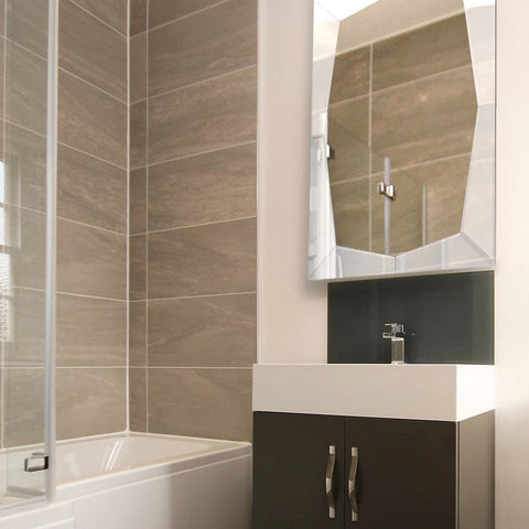 Queen Etched Beveled Bathroom/Vanity Mirror