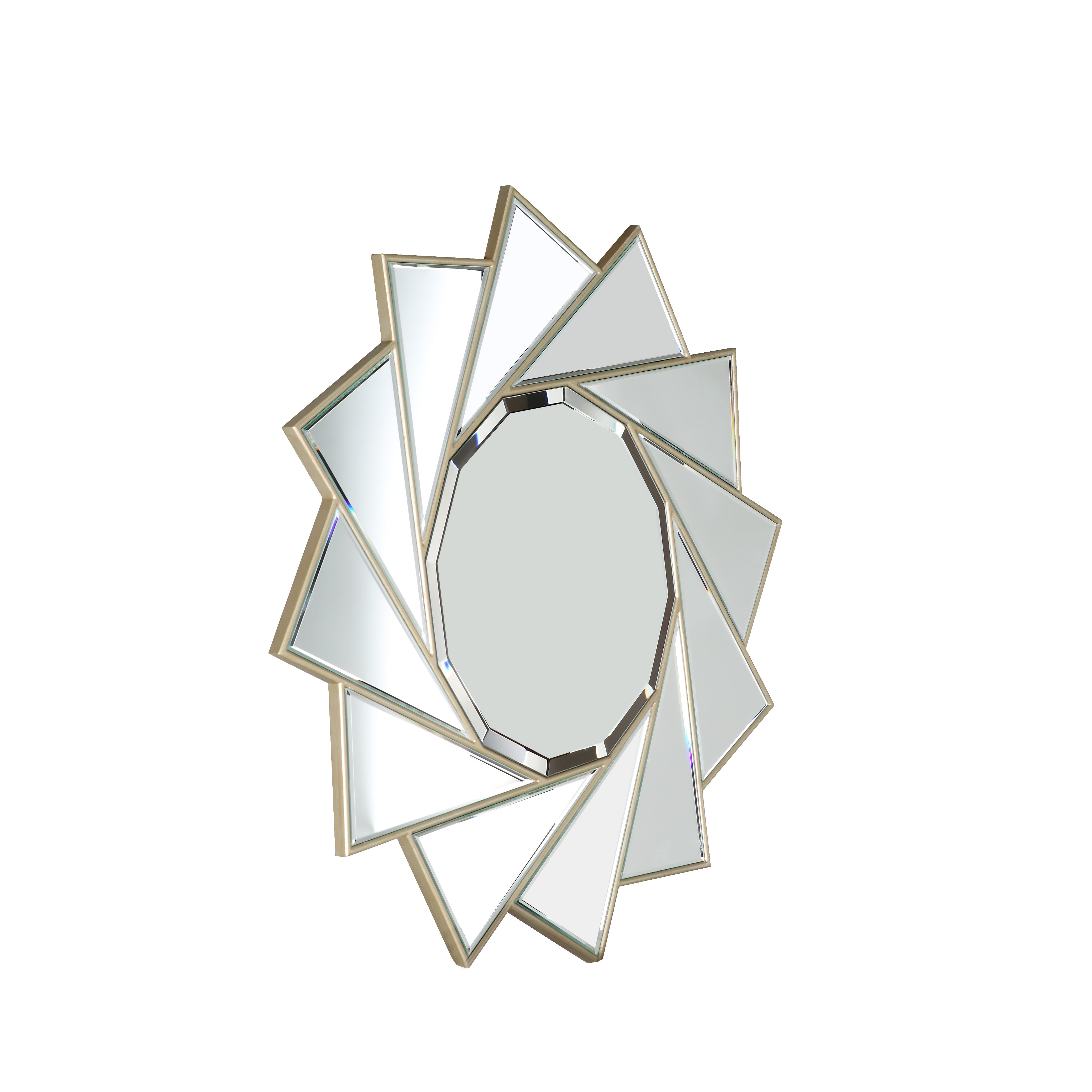  Camden Isle Pinwheel Circular Accent Mirror - Default Title - Bonton