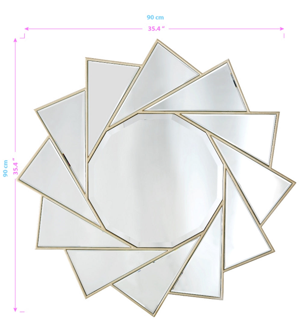  Camden Isle Pinwheel Circular Accent Mirror - Default Title - Bonton