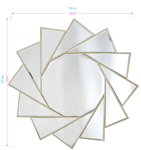 Pinwheel Circular Accent Mirror