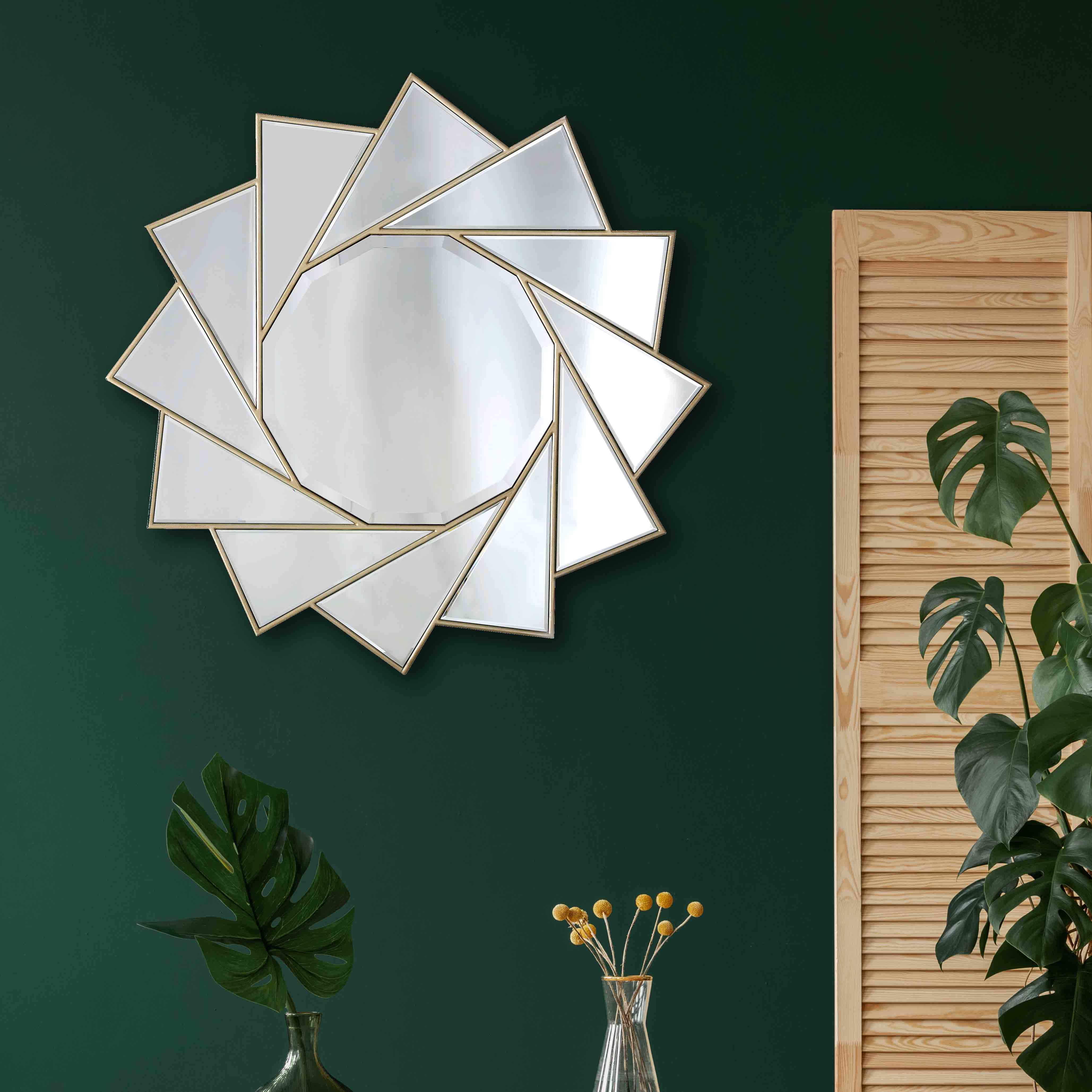  Camden Isle Pinwheel Circular Accent Mirror - Default Title - Bonton