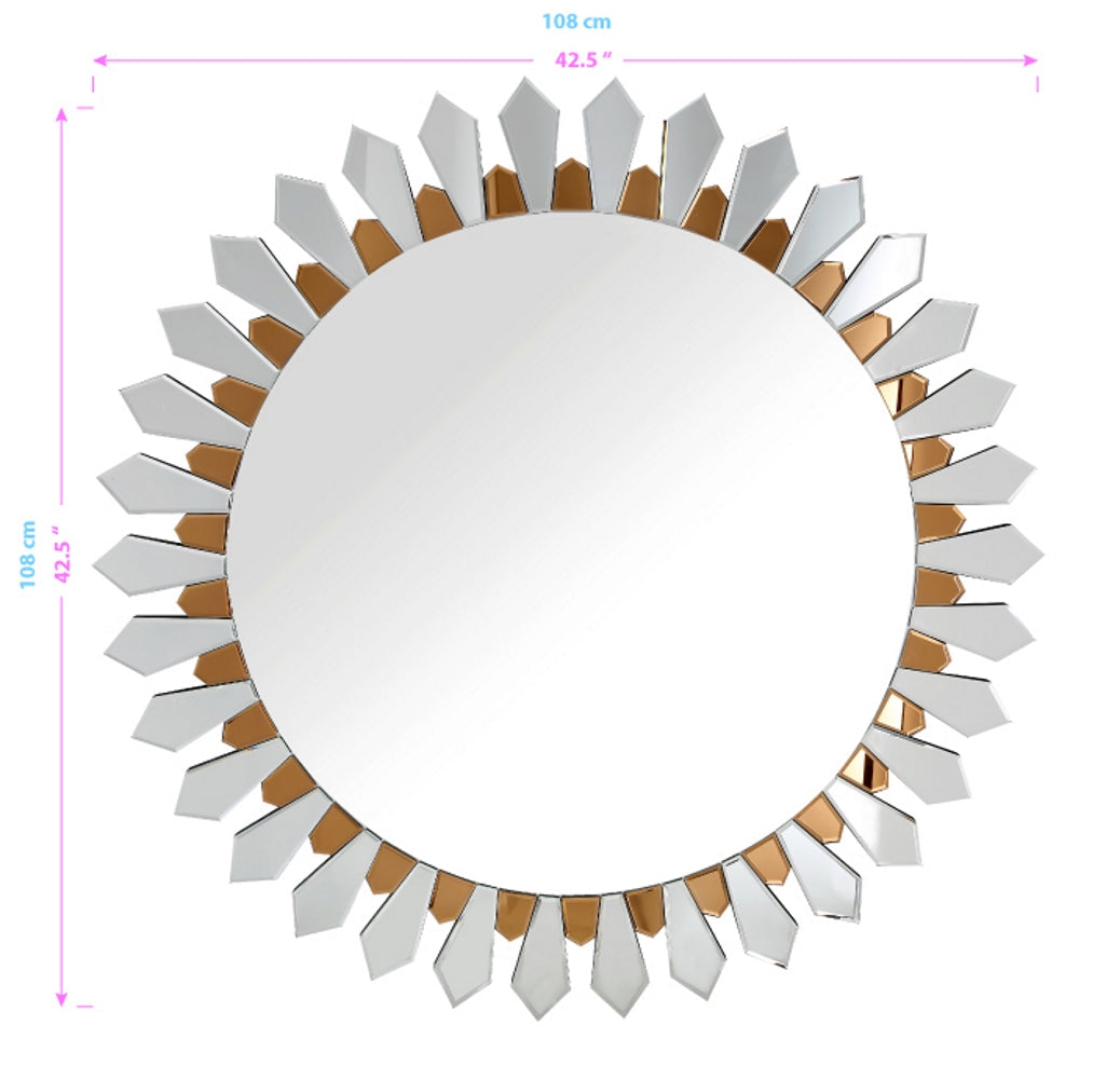  Flower Petal Accent Mirror - Default Title - Bonton