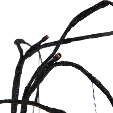 Pre-Lit Glittered Halloween Willow Tree With Bats - 24" - LED Orange Lights