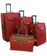  American Flyer Lyon 4-Piece Luggage Set - Red - Bonton