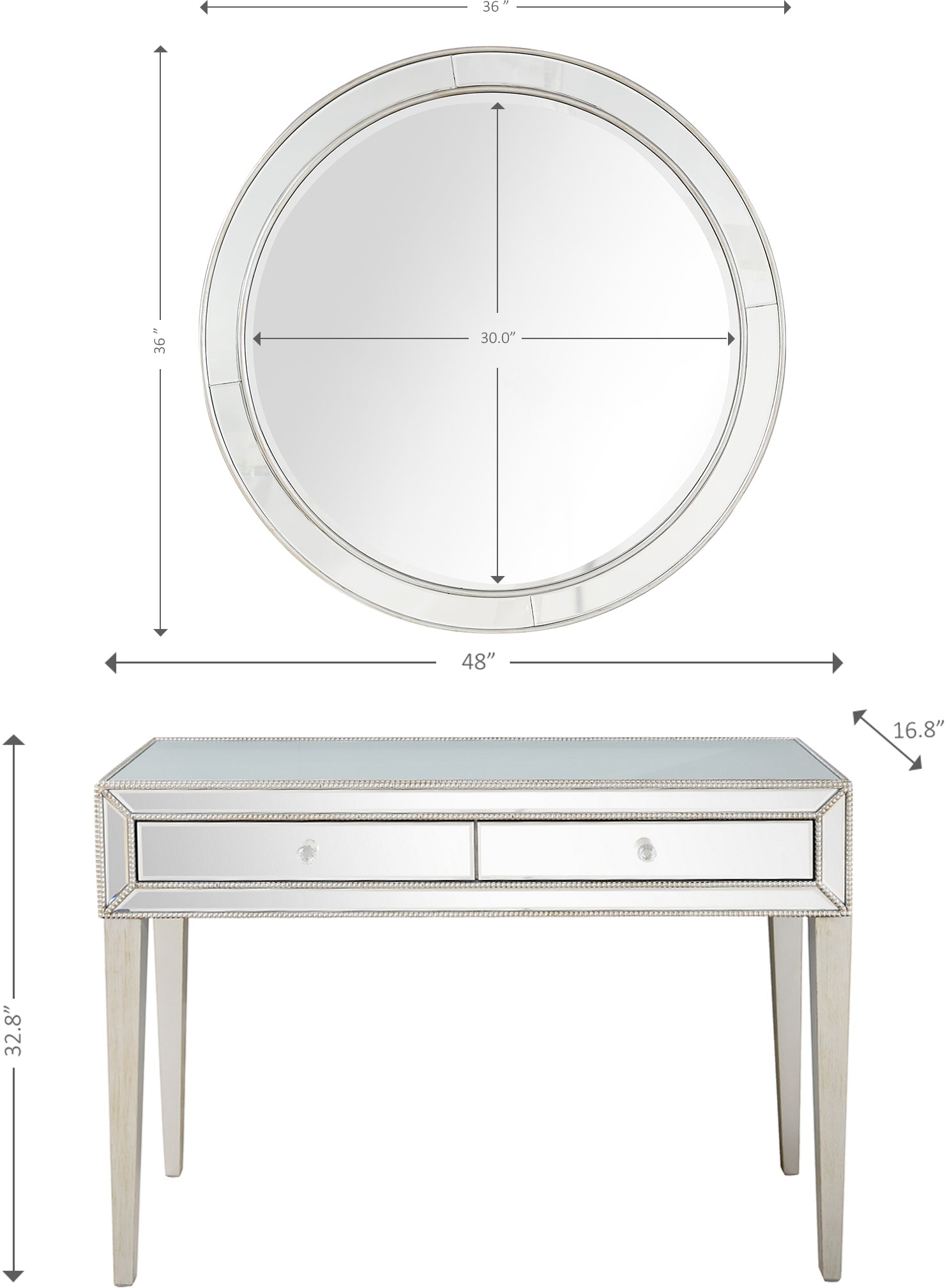  Camden Isle Alice Wall Mirror and Console - Console Table - Bonton