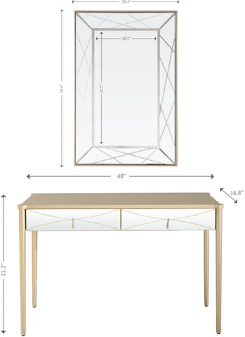 Insley Wall Mirror and Console