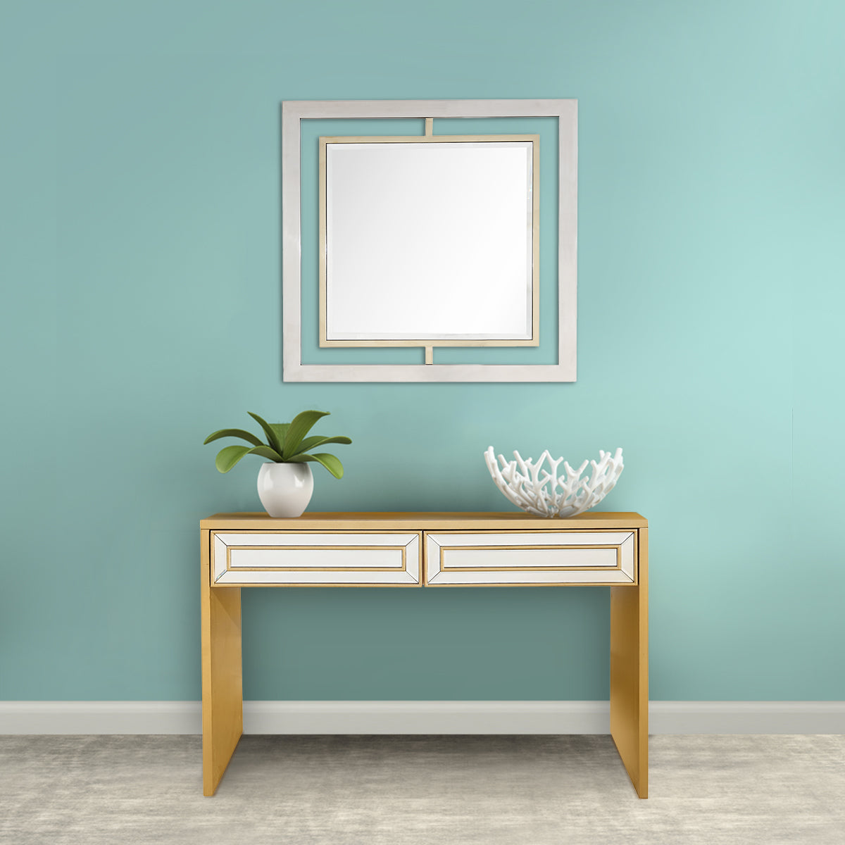  Virginia Wall Mirror and Console - Mirror - Bonton