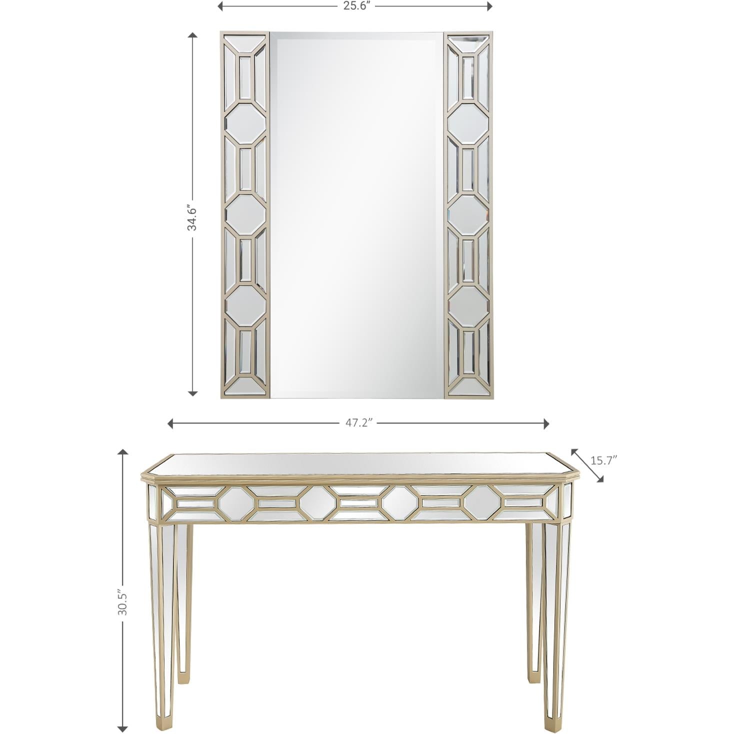  Camden Isle Lilian Wall Mirror and Console Table - Mirror - Bonton