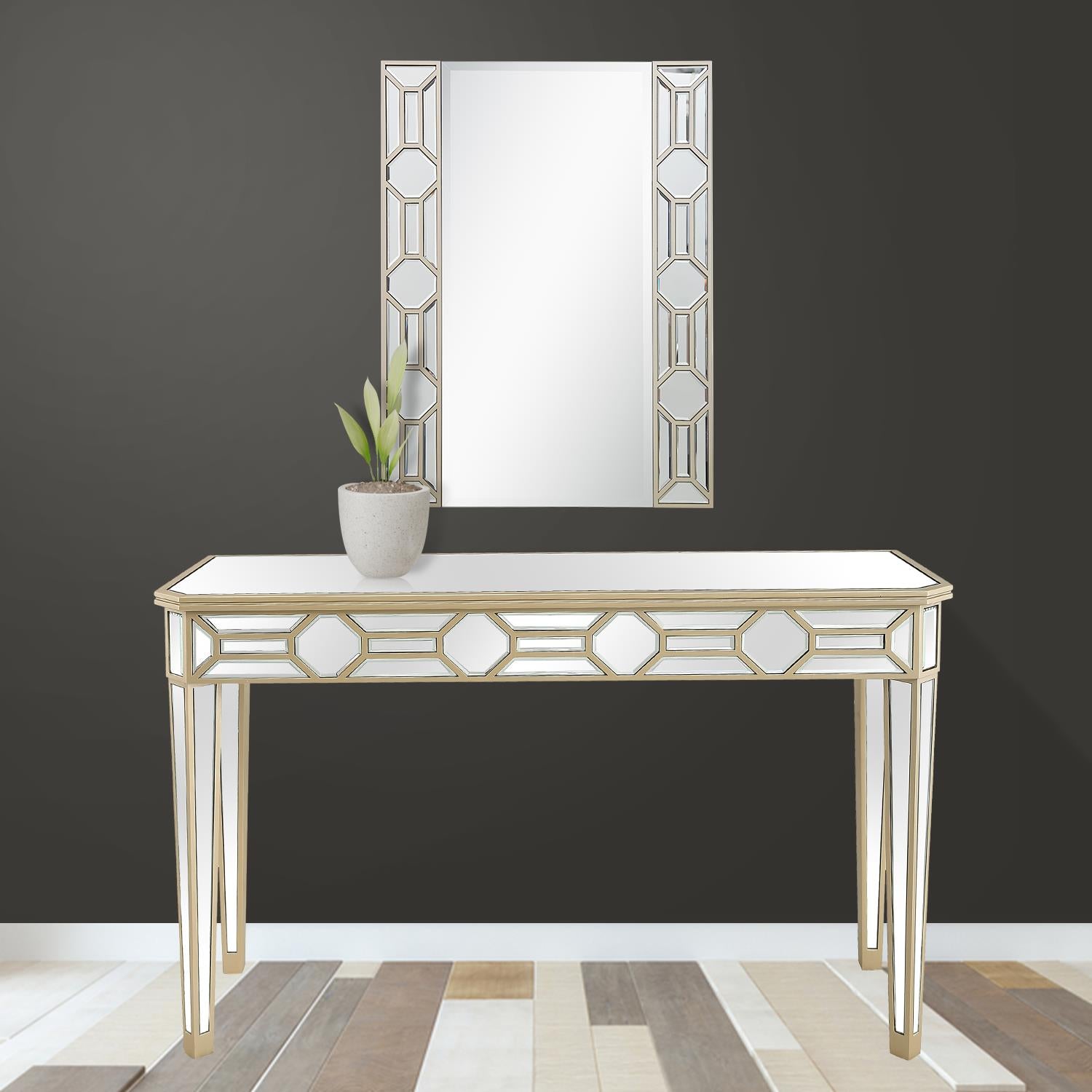  Camden Isle Lilian Wall Mirror and Console Table - Mirror - Bonton