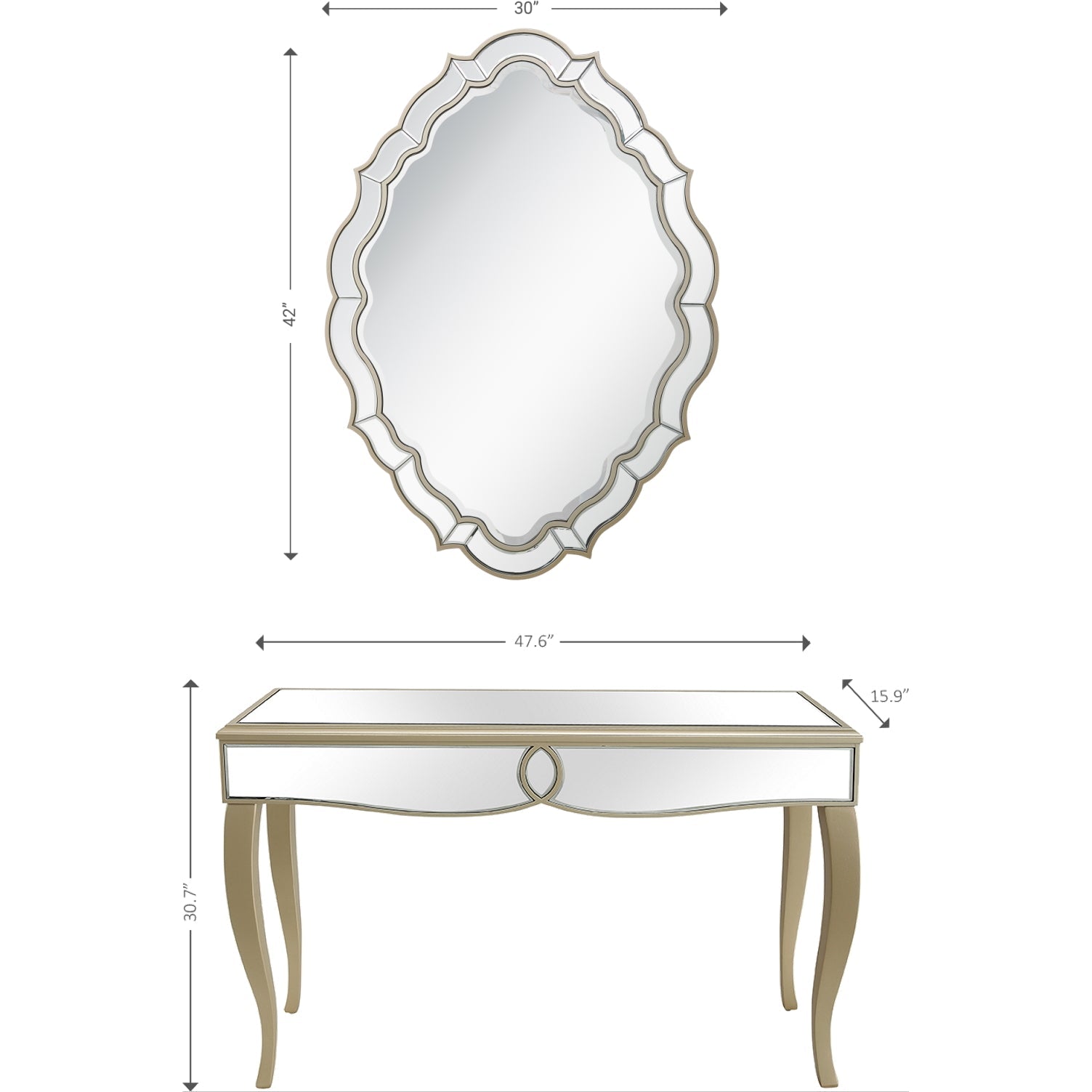  Camden Isle Eleanor Wall Mirror and Console Table - Console Table - Bonton