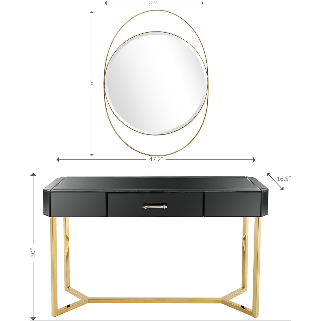  Camden Isle Sonya Wall Mirror and Console Table - Mirror - Bonton