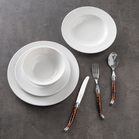 White Wave, Porcelain 16-Piece Dinnerware Set