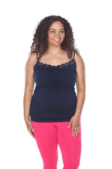 Plus Size Lace Trim Tank Top