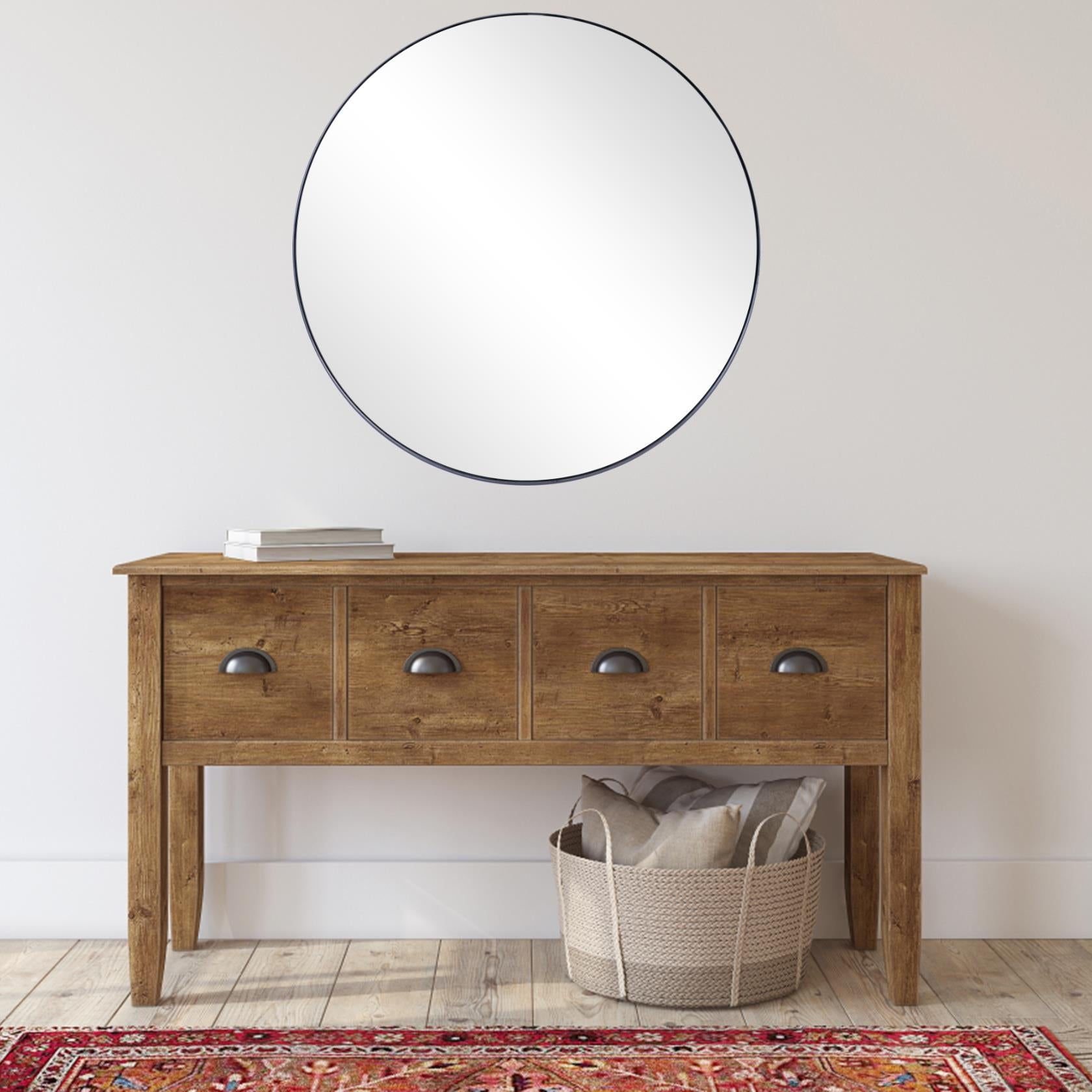  Camden Isle Round Metal Frame Mirror - Default Title - Bonton