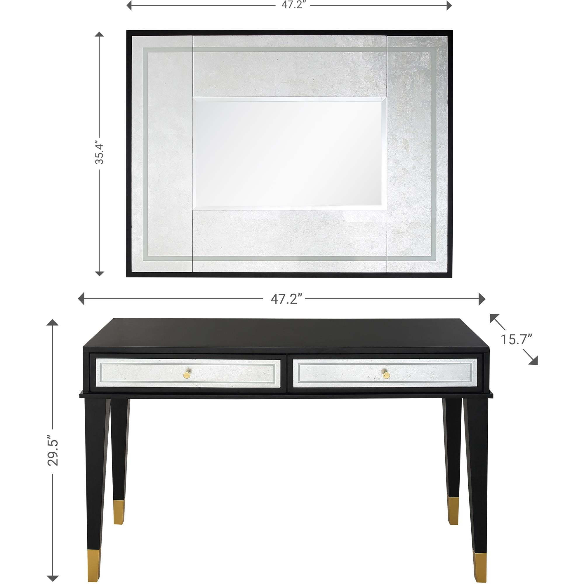  Camden Isle Makalu Wall Mirror and Console Table - Mirror - Bonton