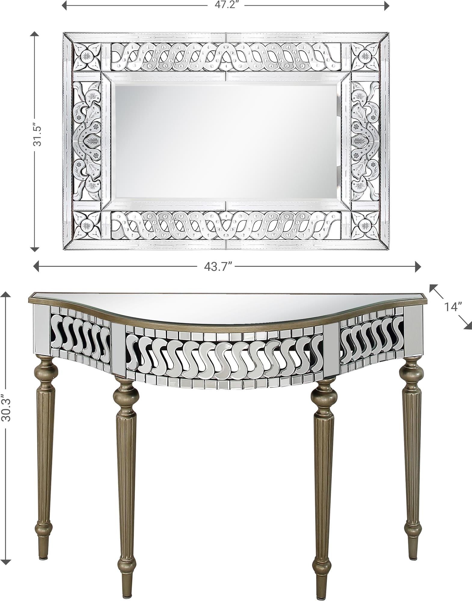 Camden Isle Atelier Wall Mirror and Console Table - Mirror - Bonton