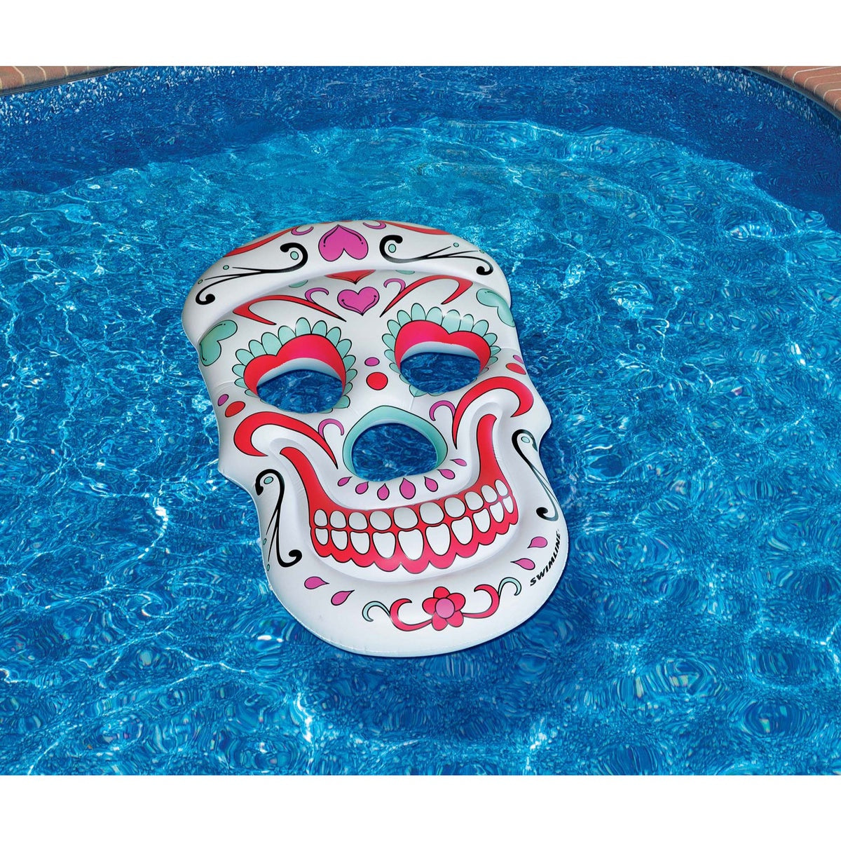  Swim Central Inflatable White and Pink Sugar Skull Swimming Pool Float  12-Inch - Default Title - Bonton