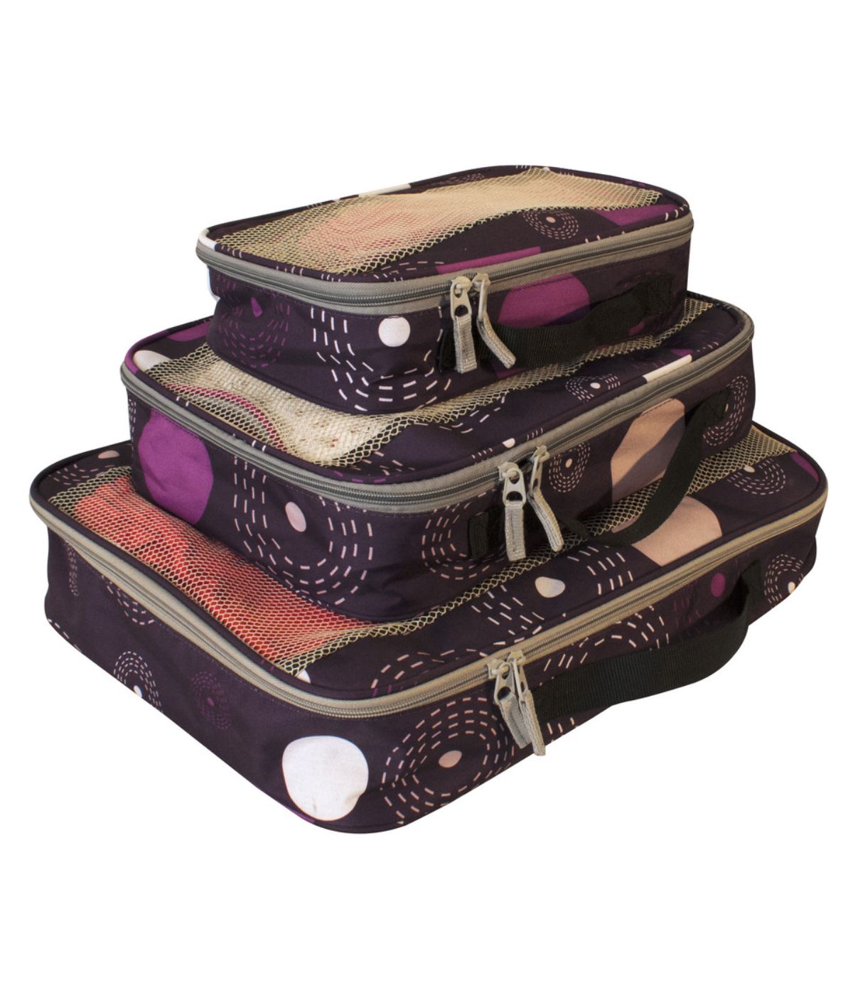  American Flyer Fireworks Packing Cubes - 3-Piece Set - Purple - Bonton