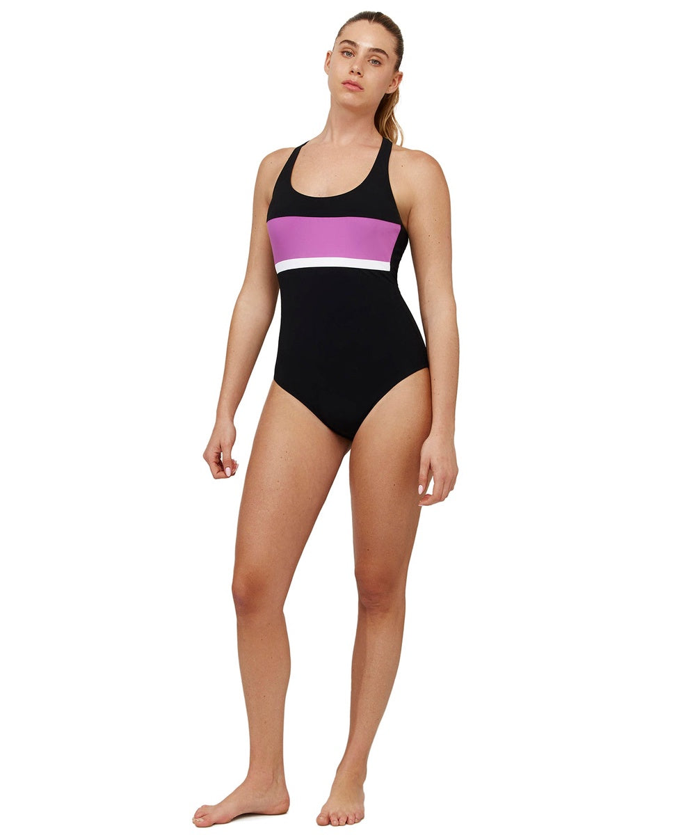  Free Sport Aqua Chic Scoop Neck One Piece - Aqua-Purple - Bonton