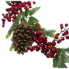 5' X 4.75" Pine Springs  Berries and Pine Cones Artificial Christmas Garland - Unlit