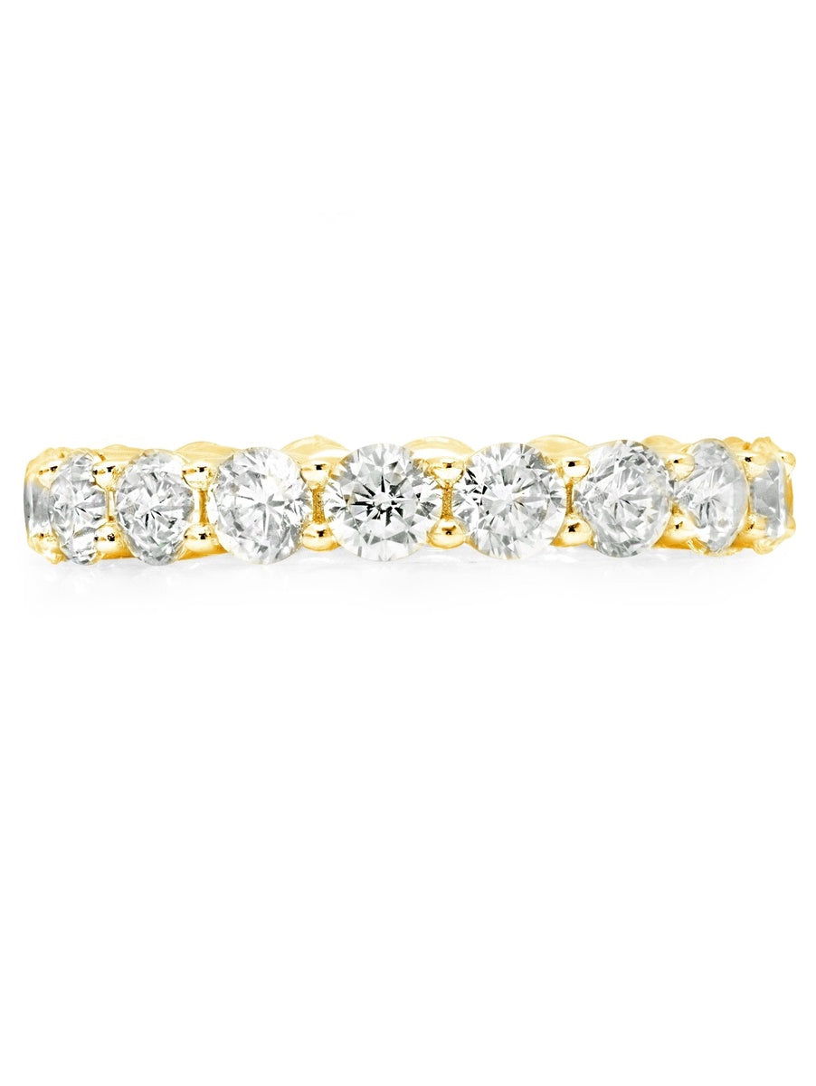  CRISLU Brilliant Round Cut Eternity Band - 3.75 Mm - Finished in 18kt Yellow Gold - 18kt Yellow Gold - Bonton