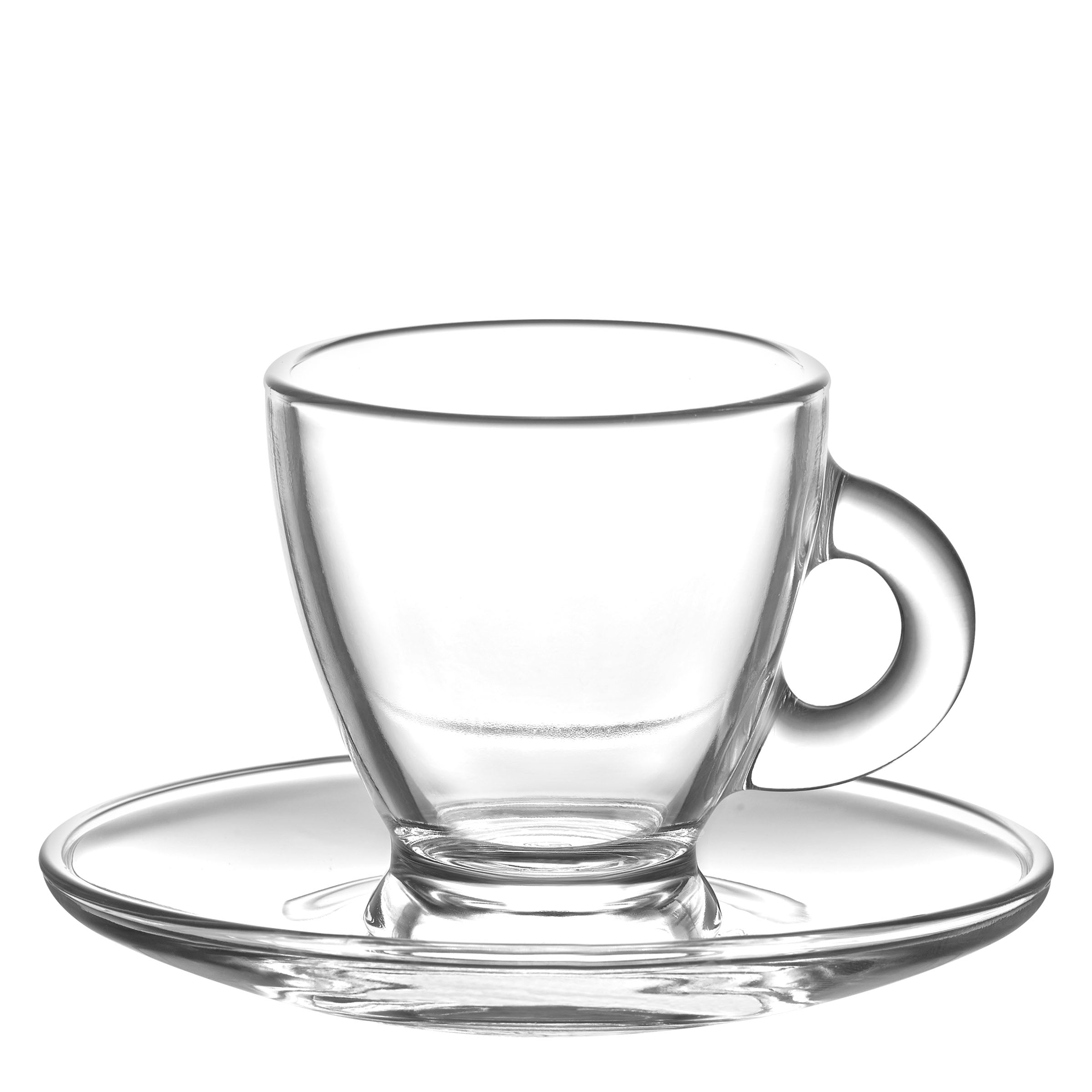  LAV Roma Glass Espresso Cups and Saucers 12-Piece Set - Clear - Bonton