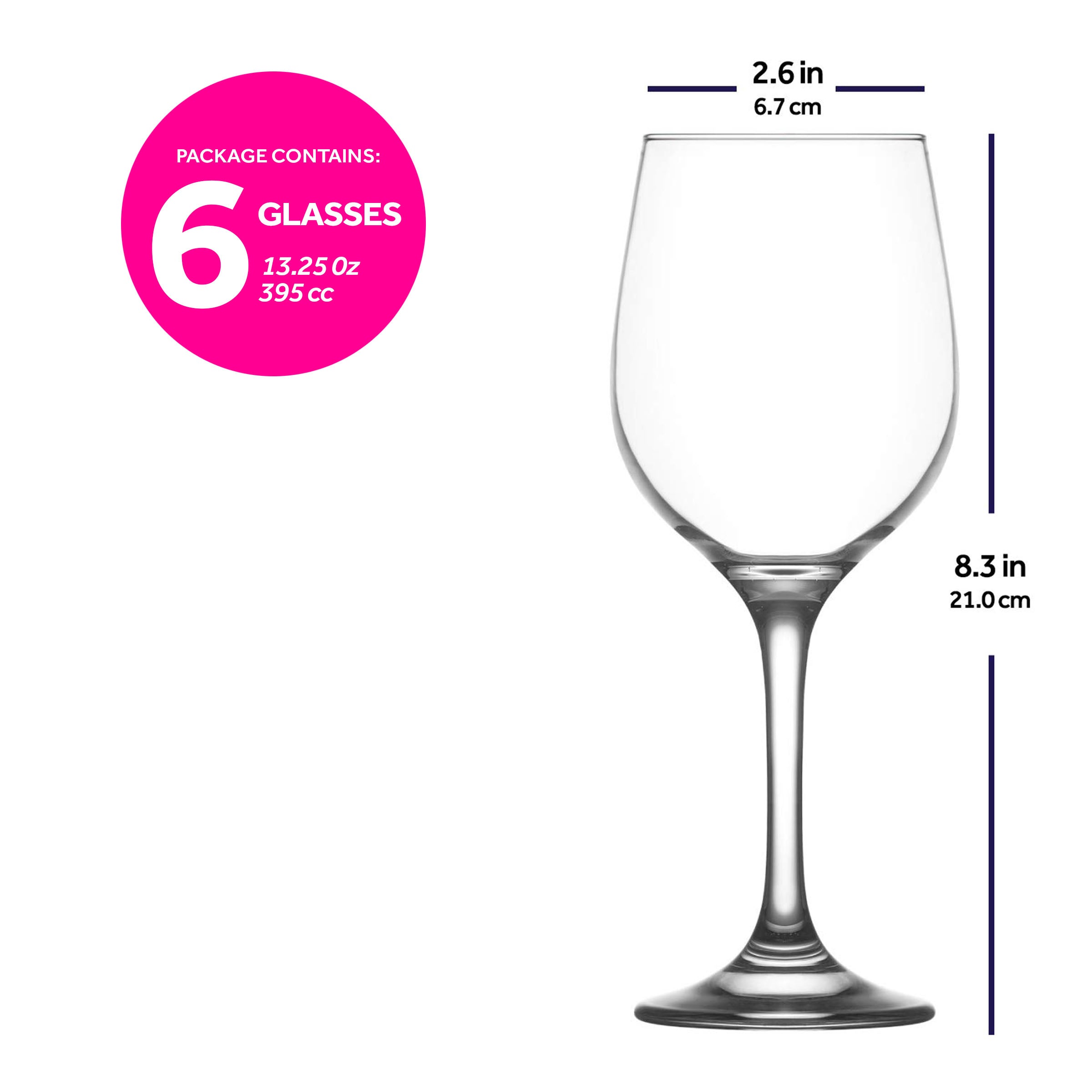  LAV Fame Wine Glass 6-Piece Set - Clear - Bonton