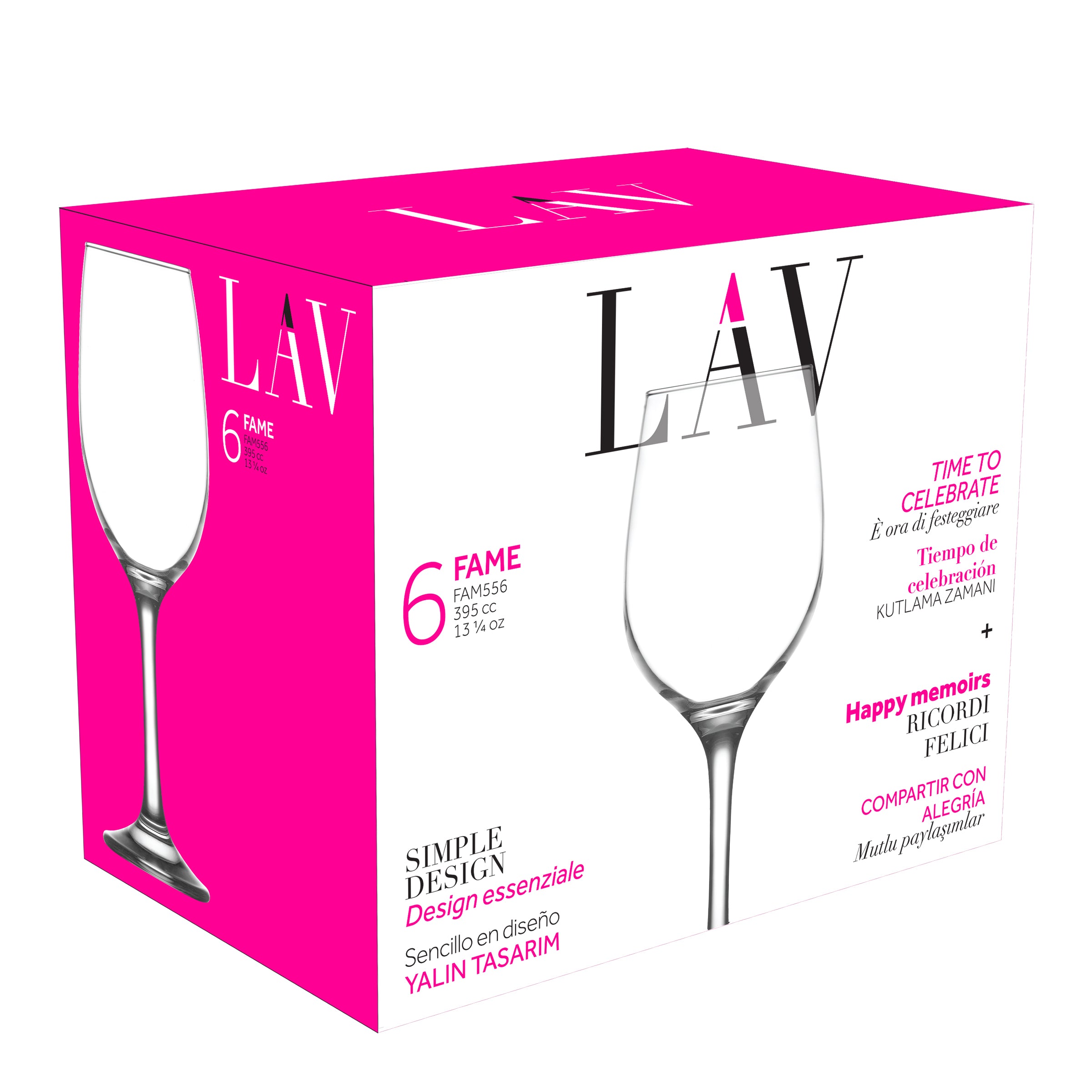  LAV Fame Wine Glass 6-Piece Set - Clear - Bonton