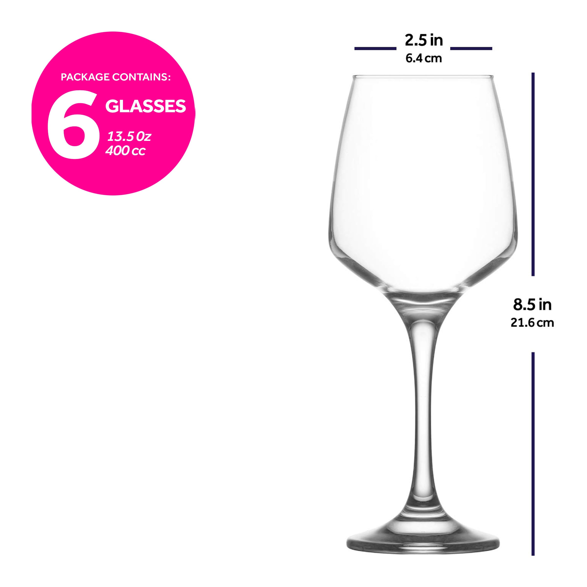  LAV Lal Red Wine Glass 6-Piece Set - Clear - Bonton