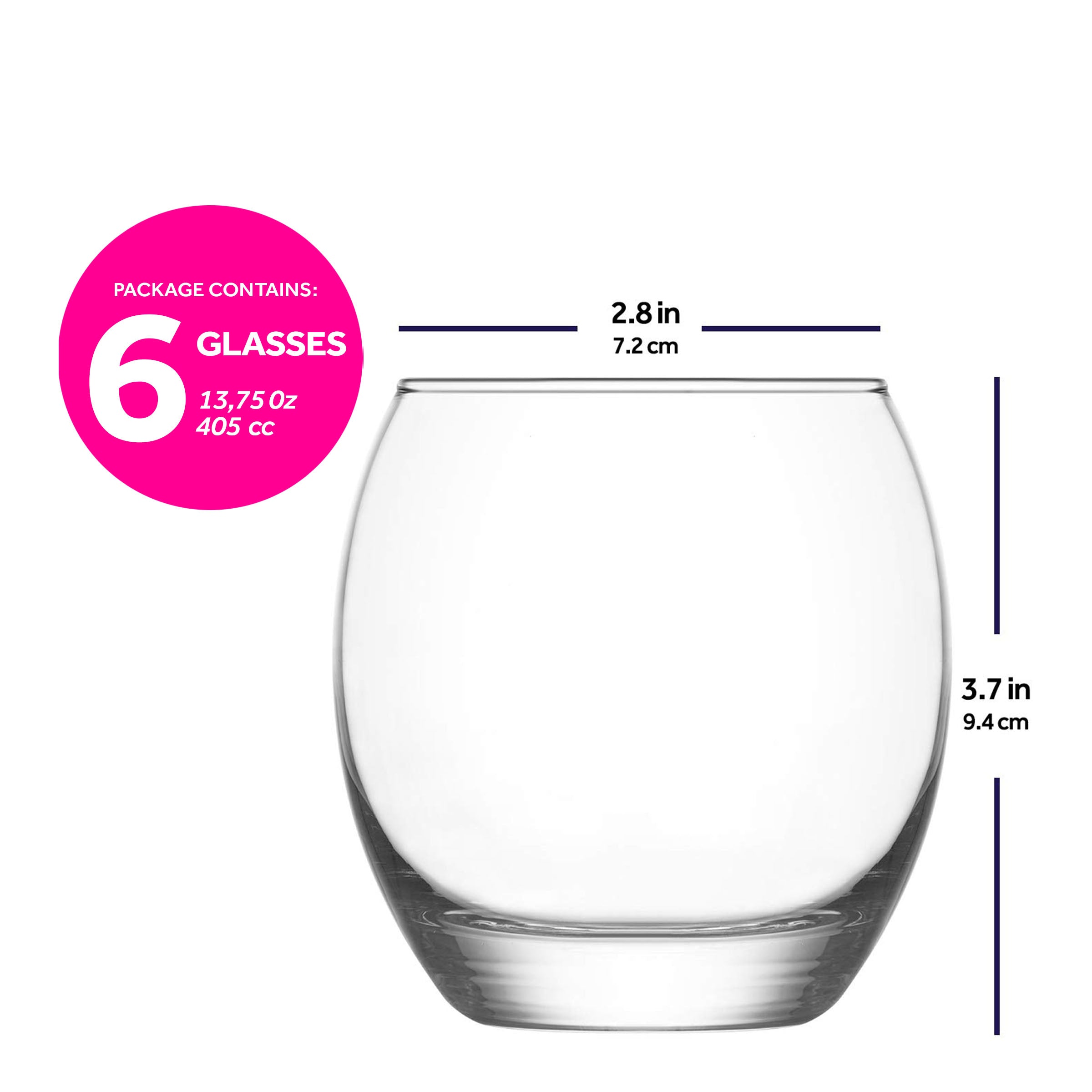  LAV Empire Highball Glasses and Tumblers 12-Piece  Set - Clear - Bonton