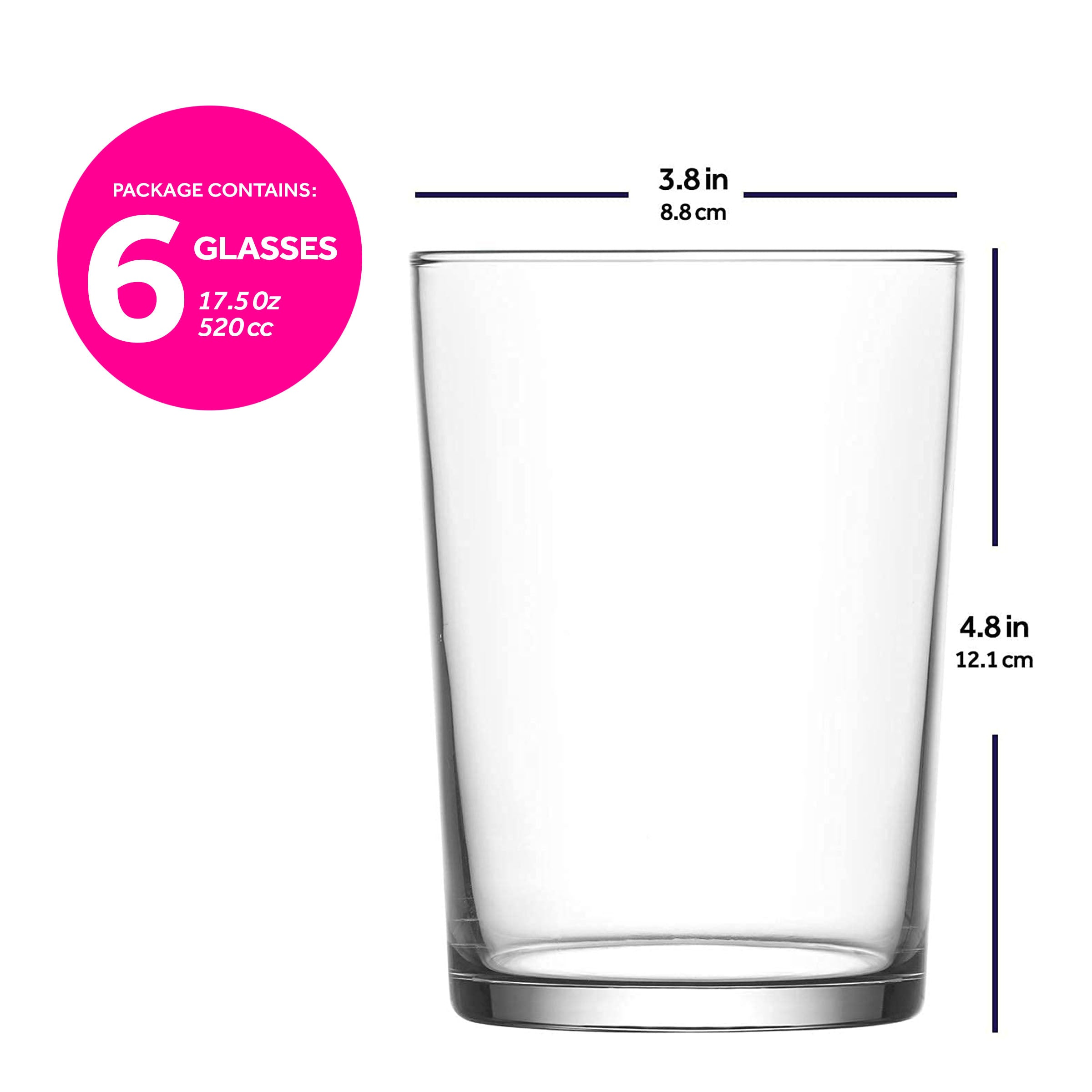  LAV Bodega Drinking Glass 6-Piece Set - Clear - Bonton