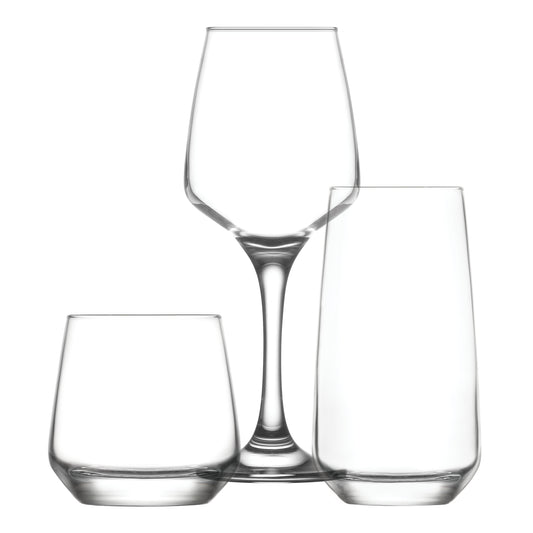 Lal Wine & Whiskey & Drinking Glasses 18-Piece Set