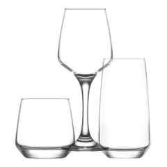 Lal Wine & Whiskey & Drinking Glasses 18-Piece Set