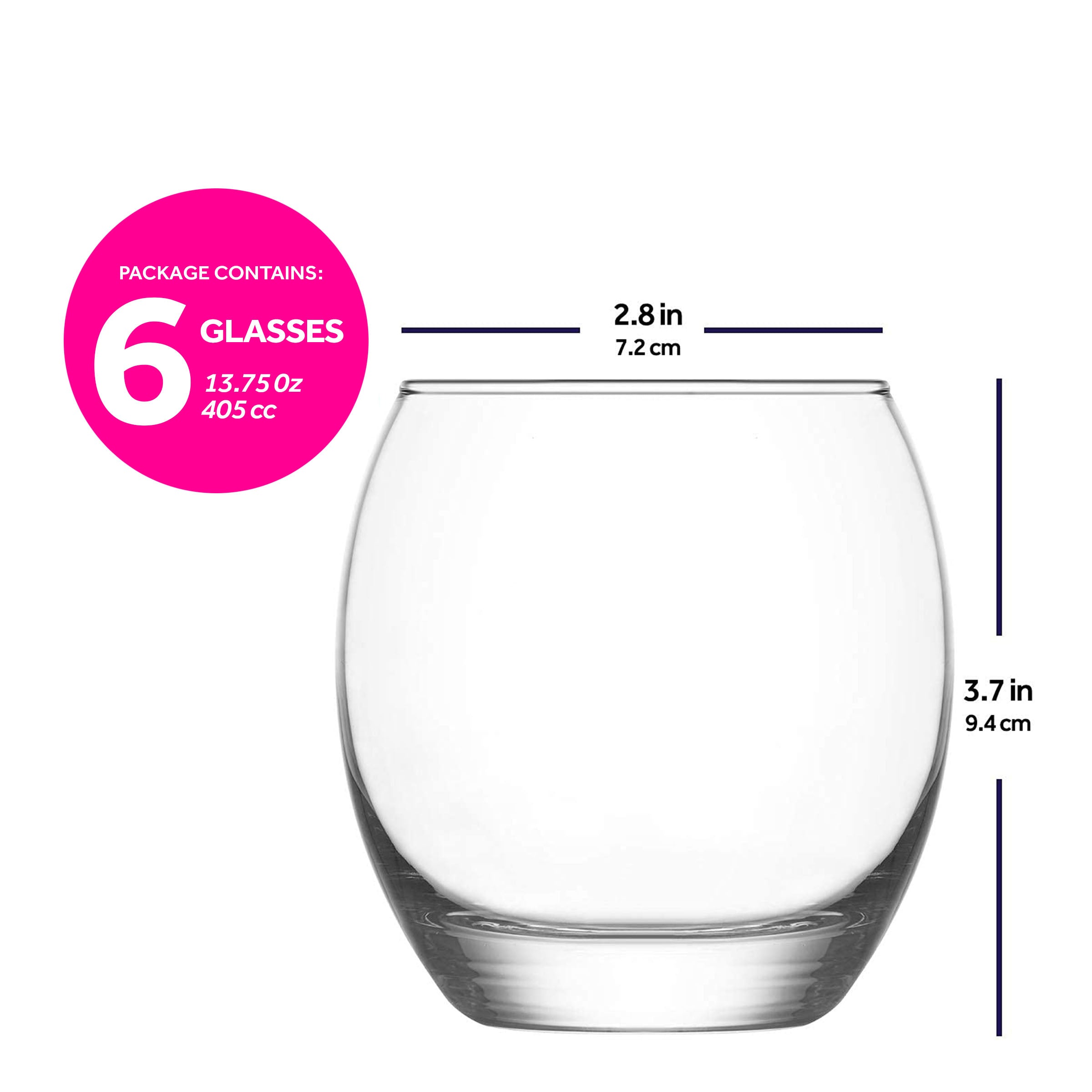  LAV Empire Clear Glass Tumblers 6-Piece Set - Clear - Bonton