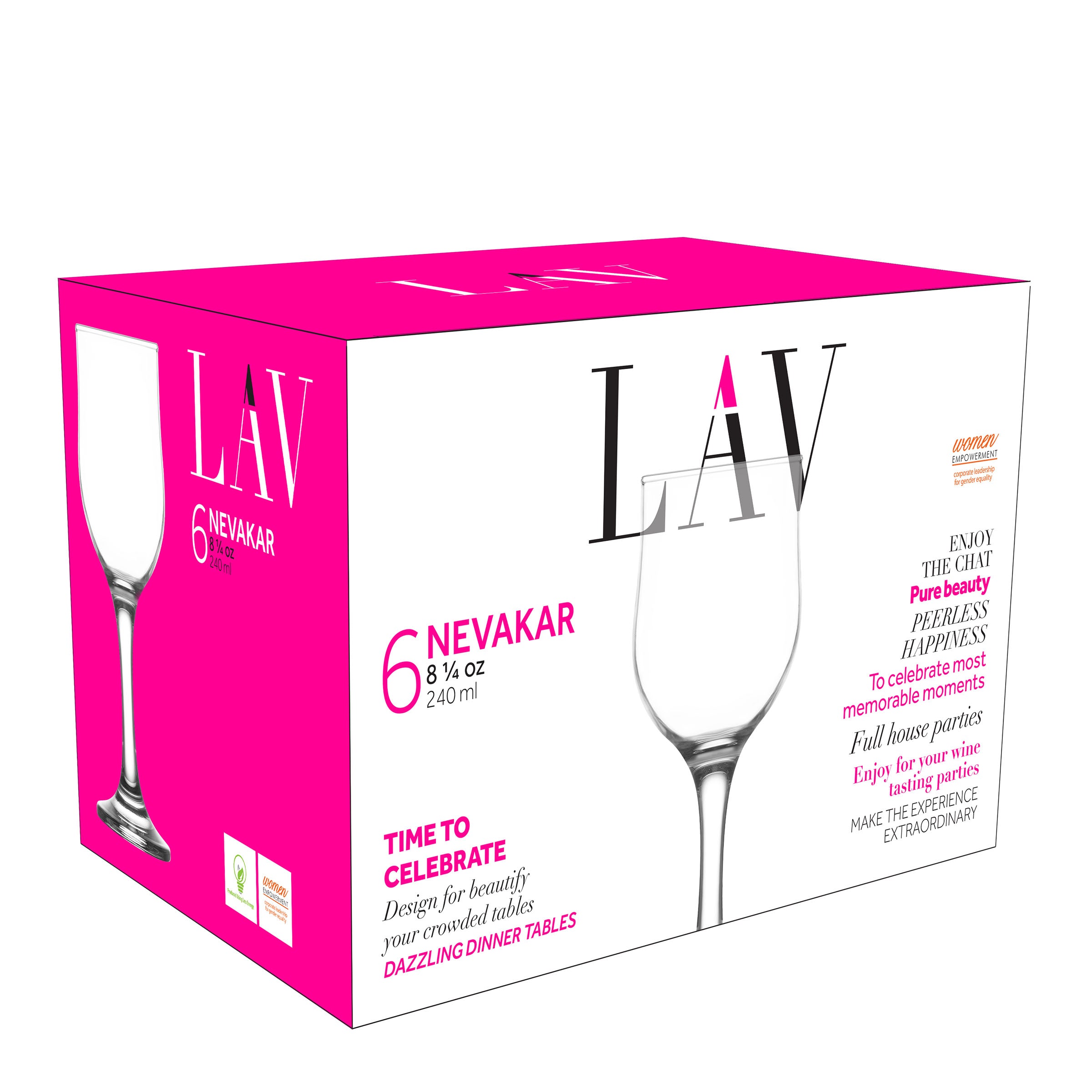  LAV Nevakar Wine Glass 6-Piece Set - Clear - Bonton