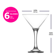 Misket Martini Cocktail Glass 6-Piece Set