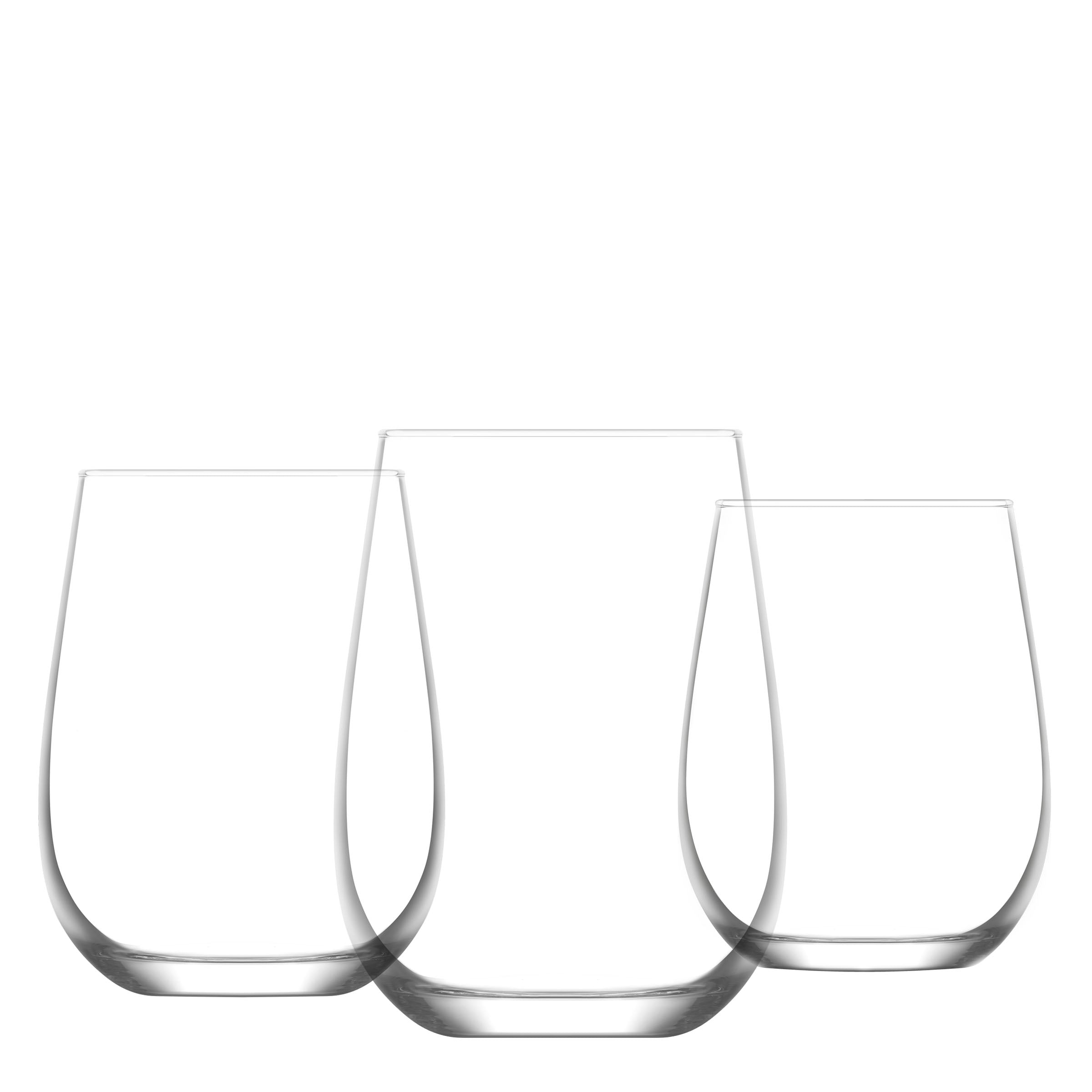  LAV Gaia Stemless Wine Glasses 12-Piece Set - Clear - Bonton